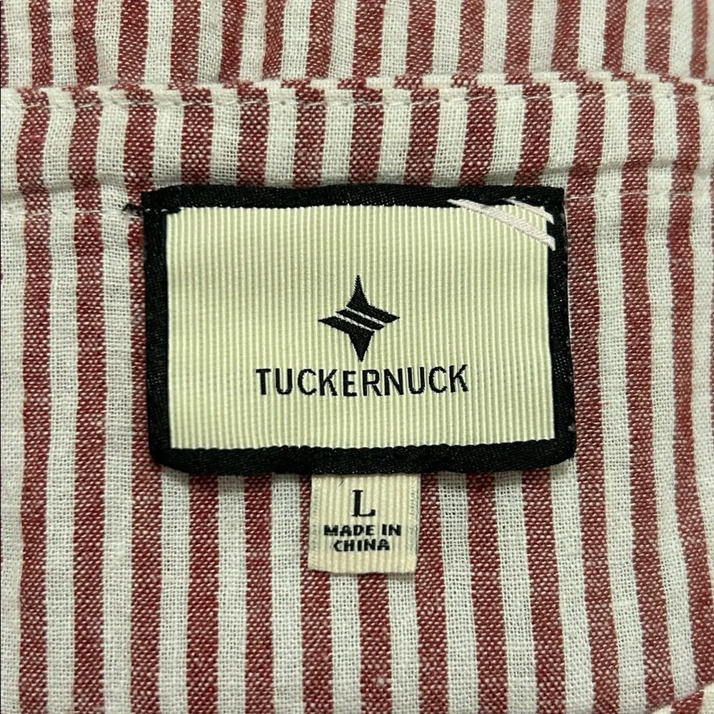 Tuckernuck Red Stripe Linen Kennedi Blouse Size Large Boxy Preppy - Picture 12 of 14